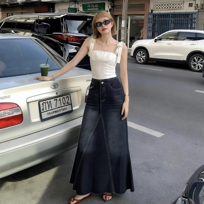 高腰牛仔鱼尾半身裙